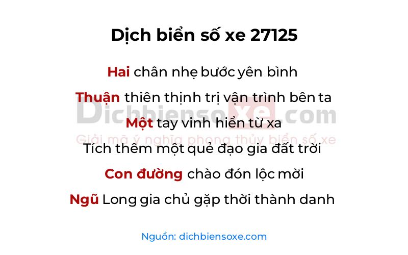 Dịch thơ biển số 27125
