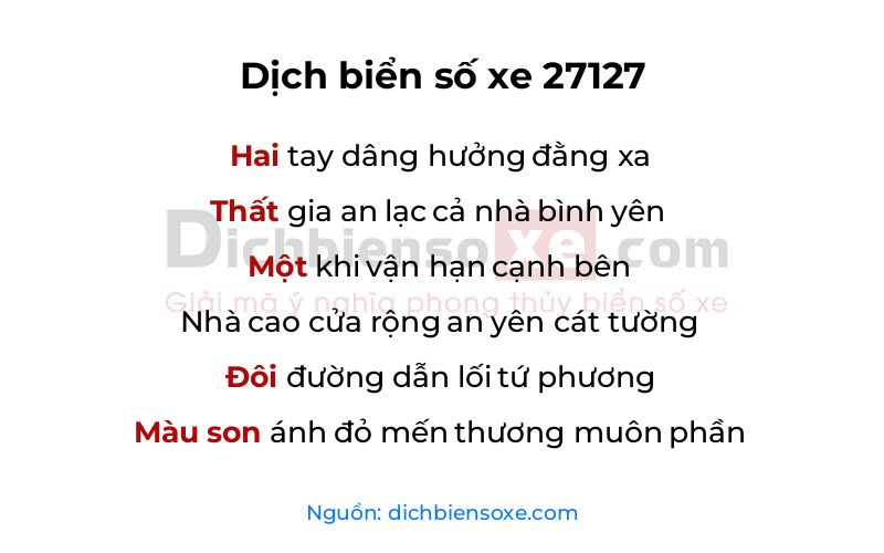 Dịch thơ biển số 27127