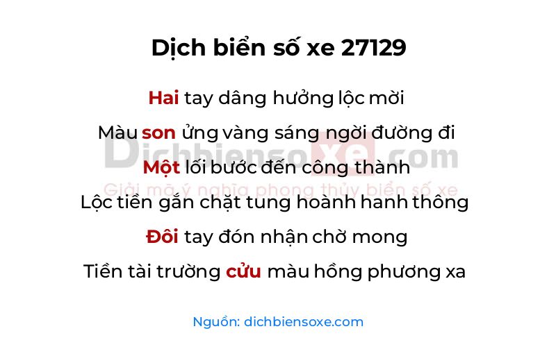 Dịch thơ biển số 27129