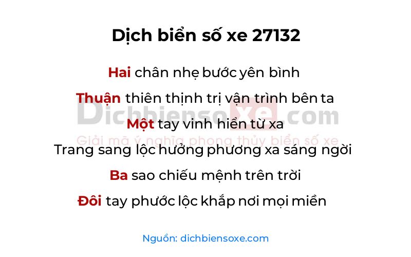Dịch thơ biển số 27132