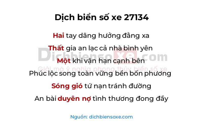 Dịch thơ biển số 27134
