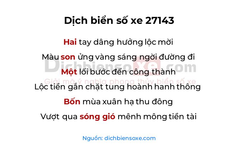 Dịch thơ biển số 27143