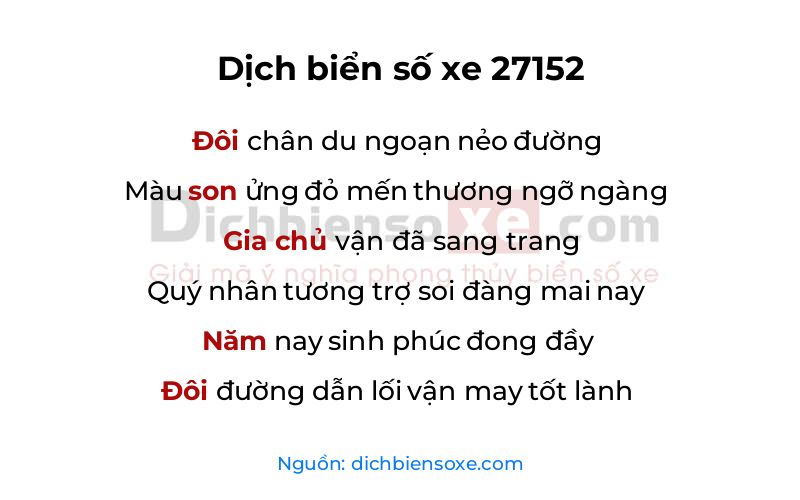 Dịch thơ biển số 27152