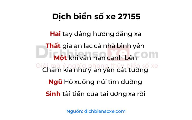 Dịch thơ biển số 27155