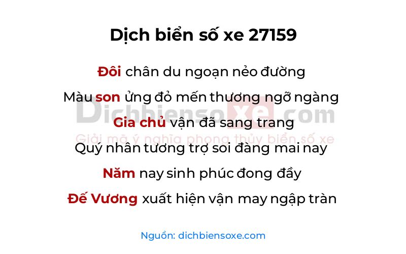 Dịch thơ biển số 27159