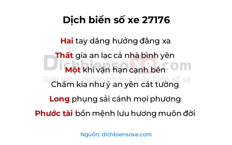 Dịch thơ biển số 27176