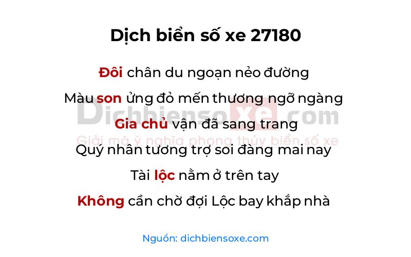 Dịch thơ biển số 27180