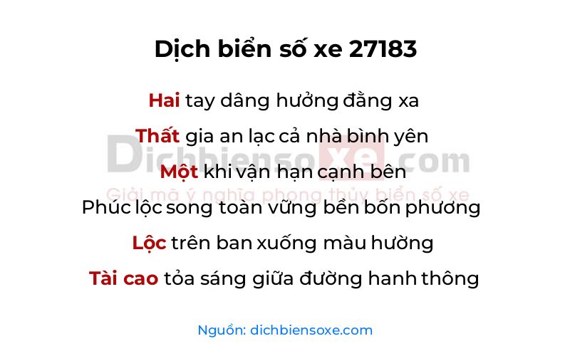 Dịch thơ biển số 27183