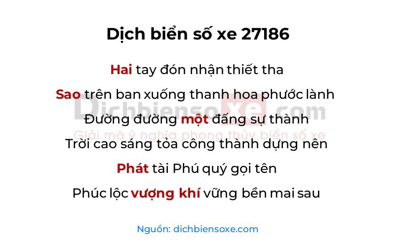 Dịch thơ biển số 27186