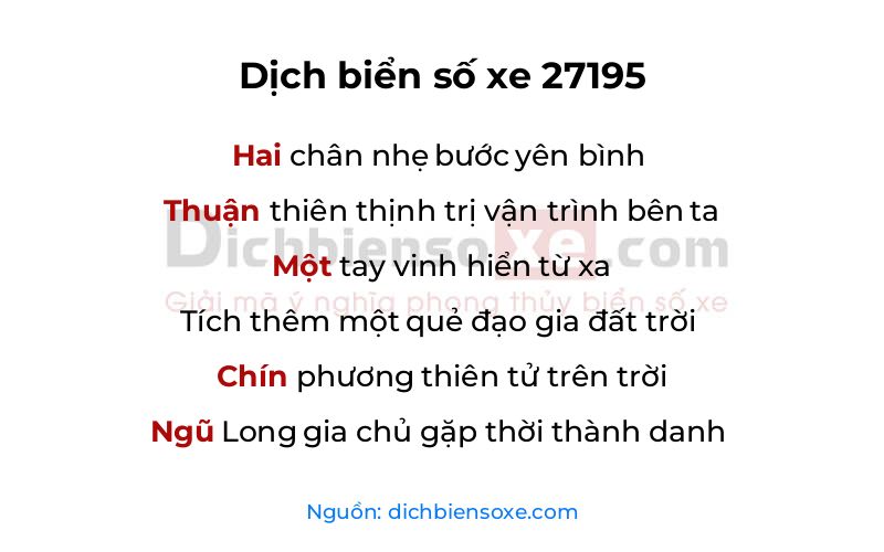 Dịch thơ biển số 27195