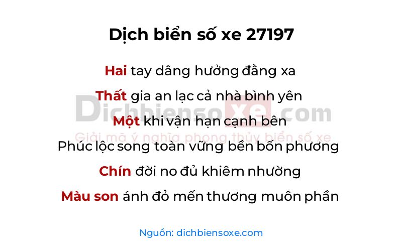 Dịch thơ biển số 27197