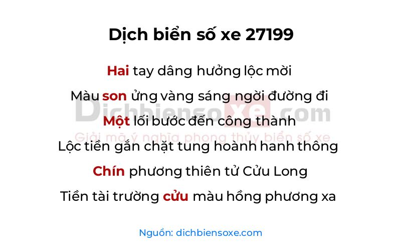 Dịch thơ biển số 27199