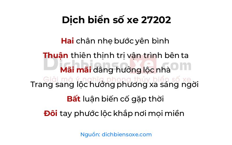 Dịch thơ biển số 27202