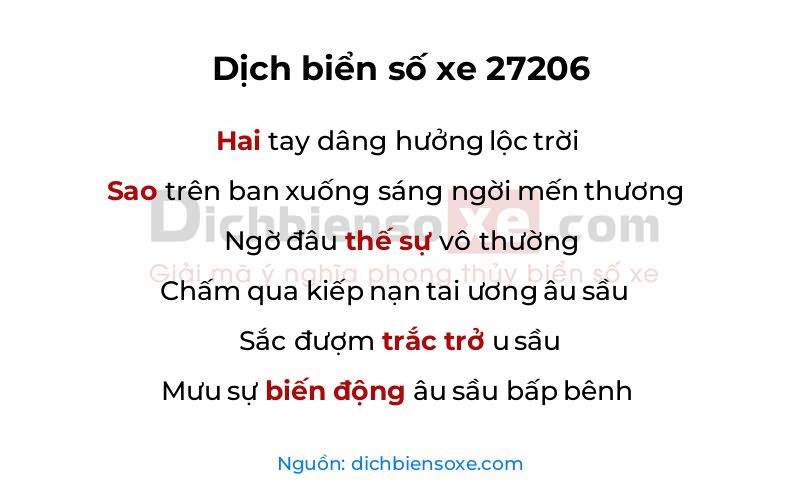 Dịch thơ biển số 27206