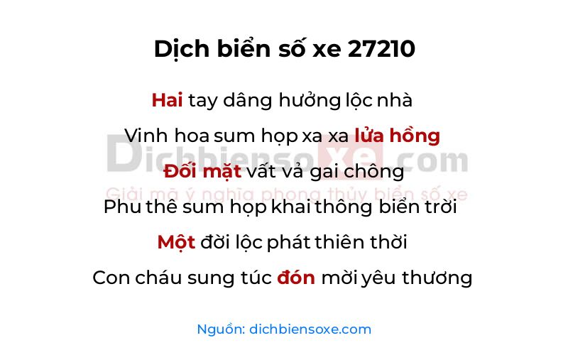 Dịch thơ biển số 27210