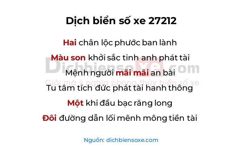 Dịch thơ biển số 27212