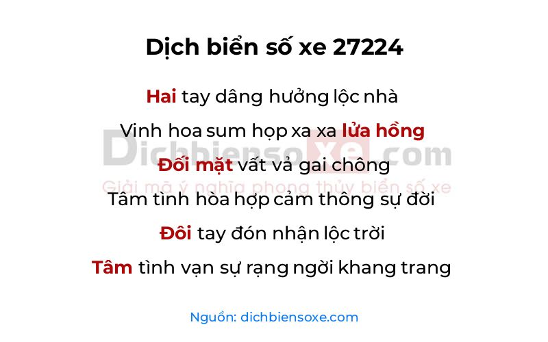 Dịch thơ biển số 27224