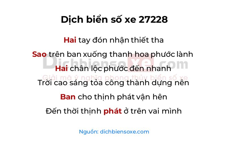 Dịch thơ biển số 27228
