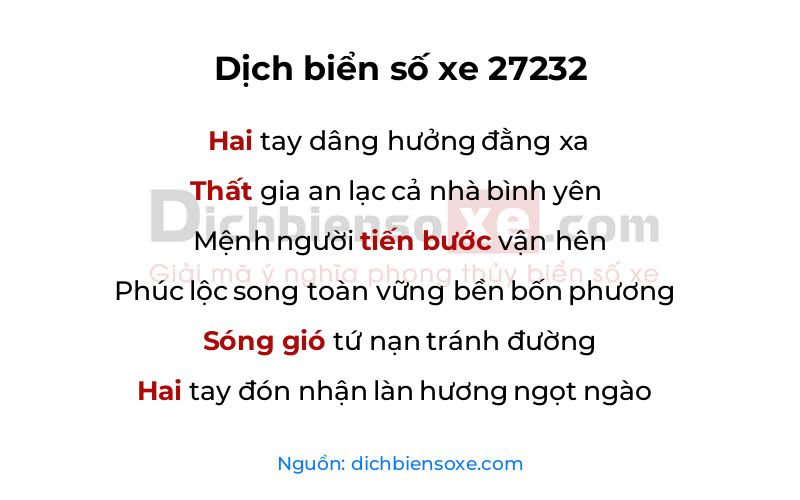 Dịch thơ biển số 27232
