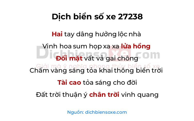 Dịch thơ biển số 27238