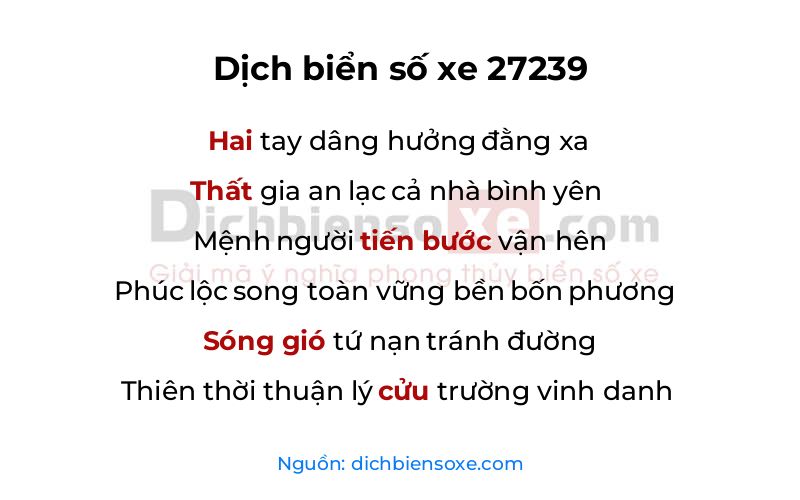 Dịch thơ biển số 27239
