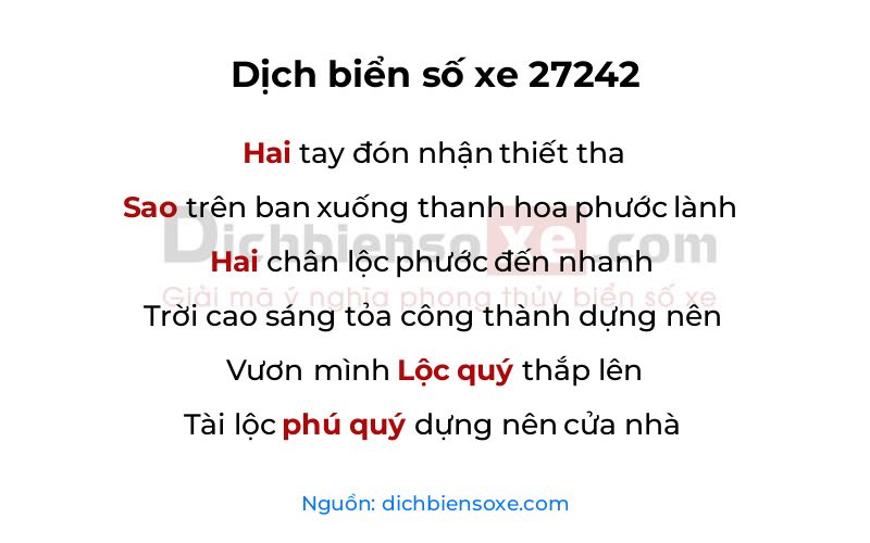 Dịch thơ biển số 27242