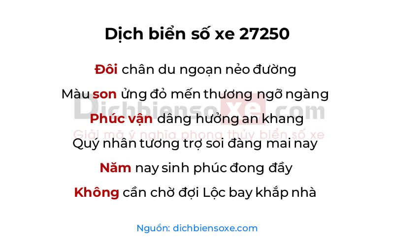 Dịch thơ biển số 27250
