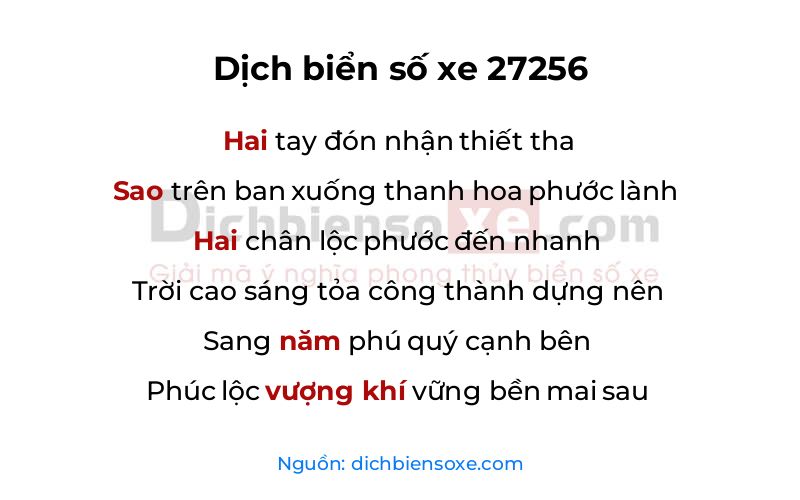 Dịch thơ biển số 27256