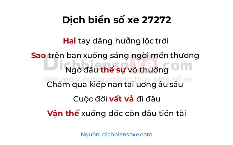 Dịch thơ biển số 27272