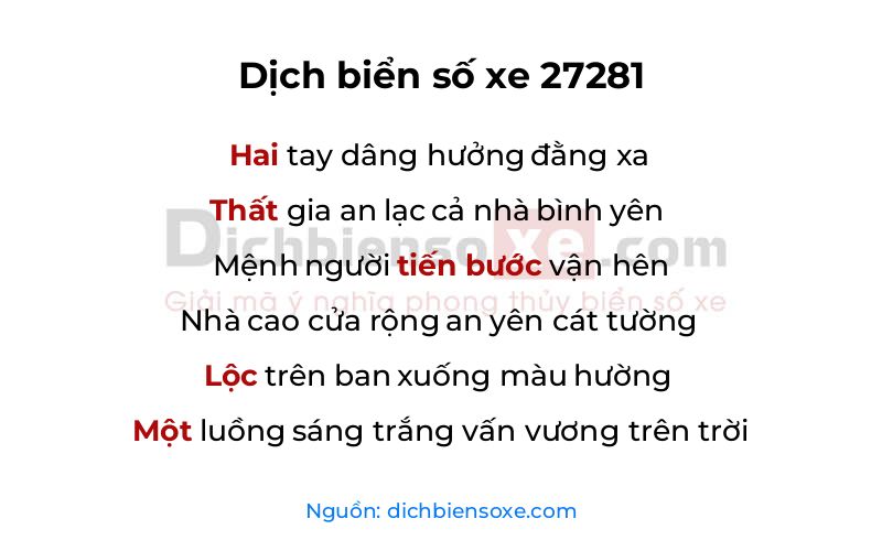 Dịch thơ biển số 27281