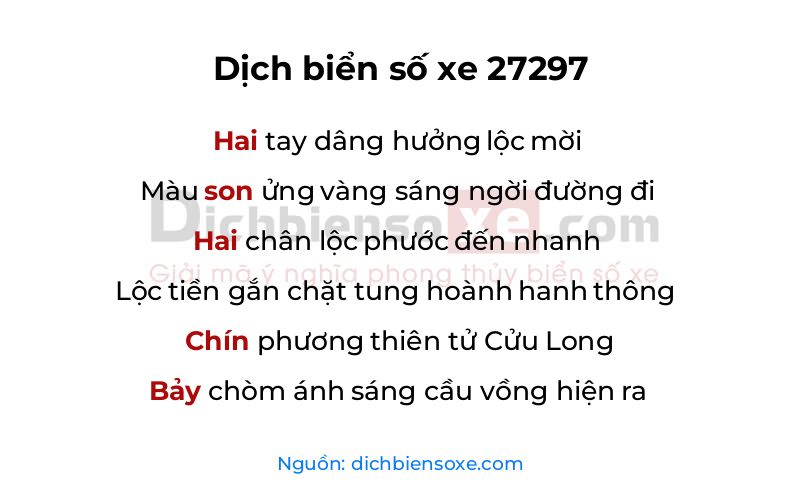 Dịch thơ biển số 27297