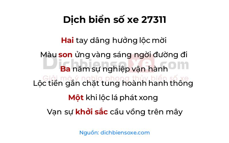 Dịch thơ biển số 27311
