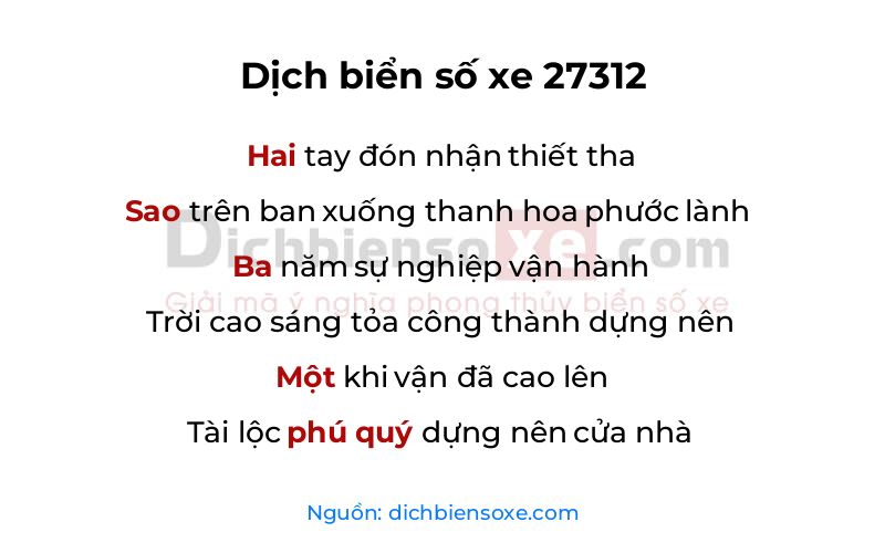 Dịch thơ biển số 27312