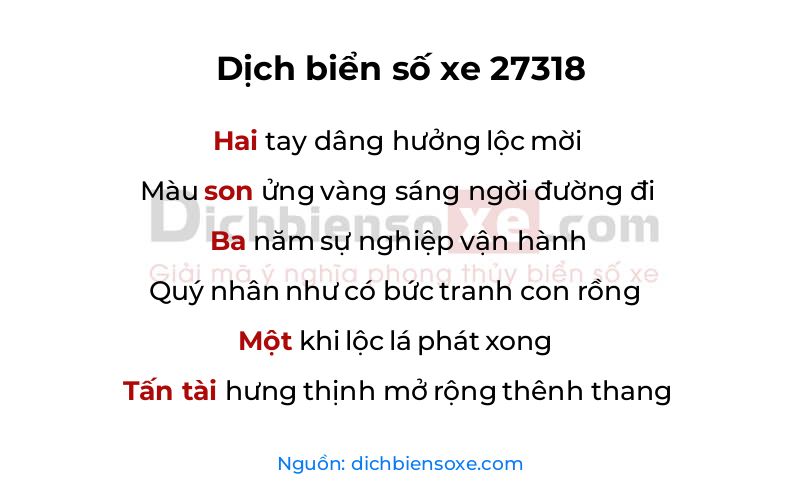 Dịch thơ biển số 27318