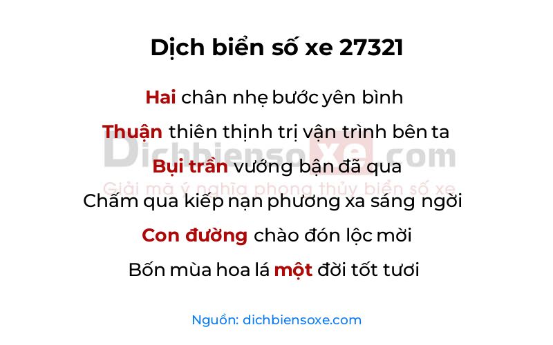 Dịch thơ biển số 27321
