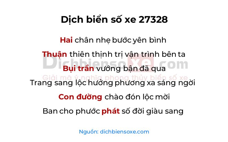 Dịch thơ biển số 27328