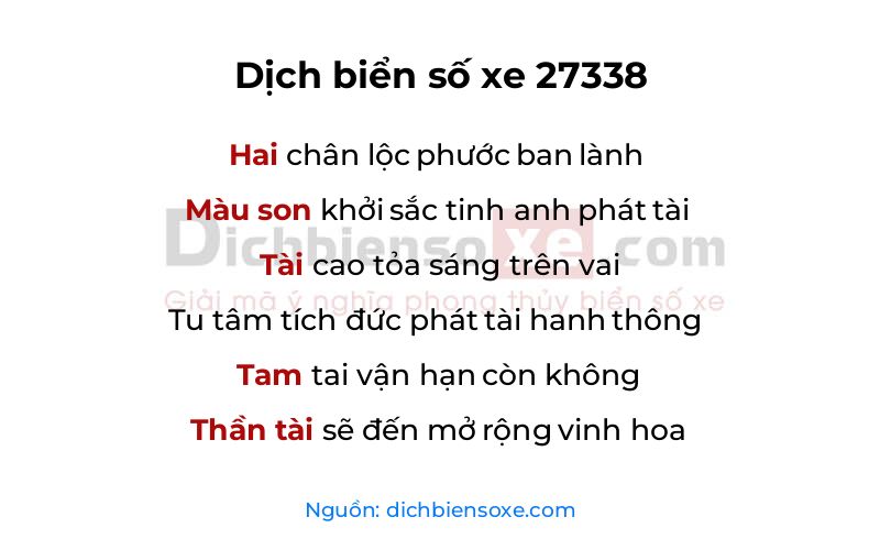 Dịch thơ biển số 27338