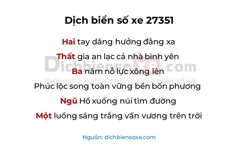 Dịch thơ biển số 27351