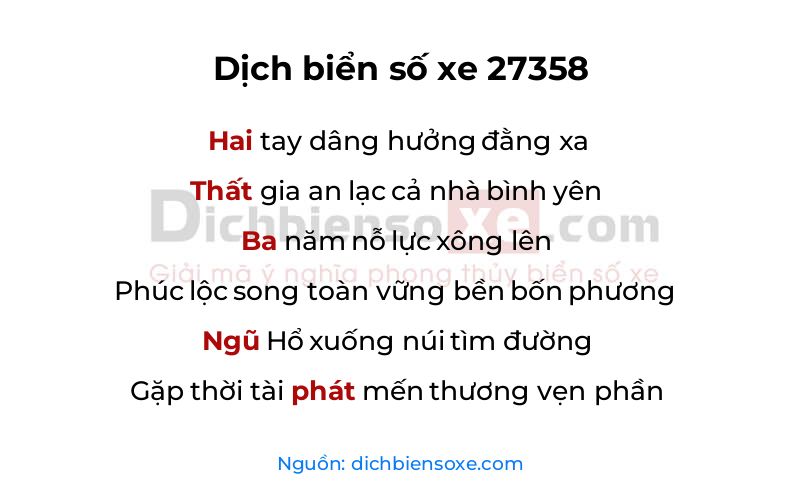 Dịch thơ biển số 27358