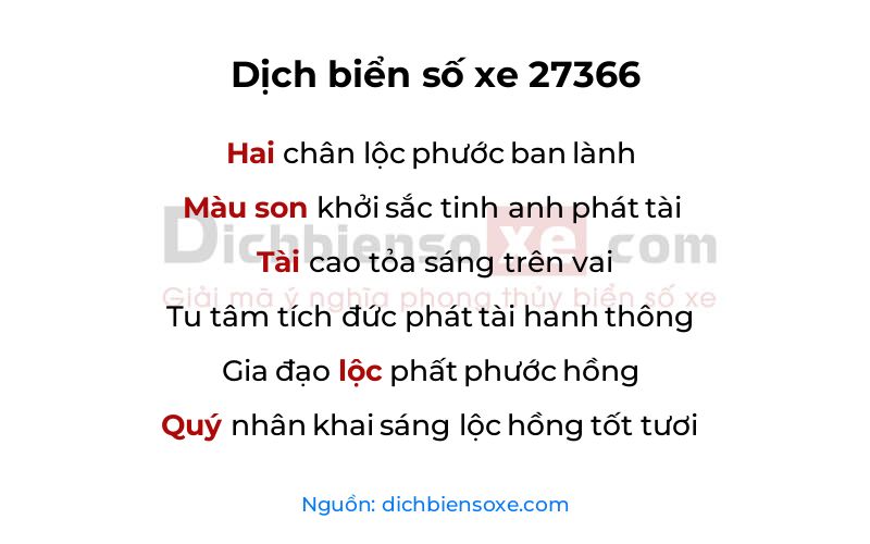 Dịch thơ biển số 27366
