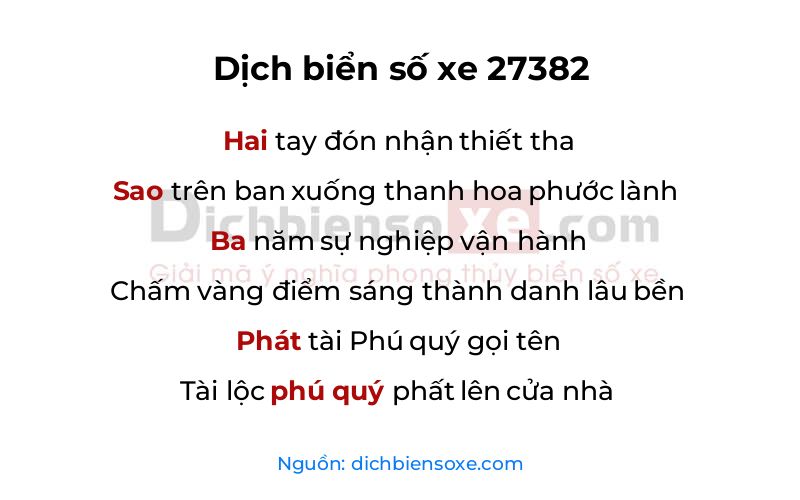 Dịch thơ biển số 27382