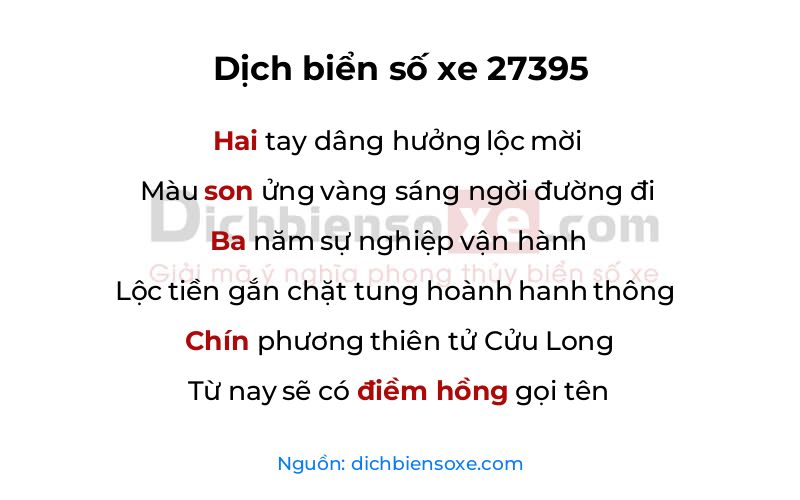 Dịch thơ biển số 27395