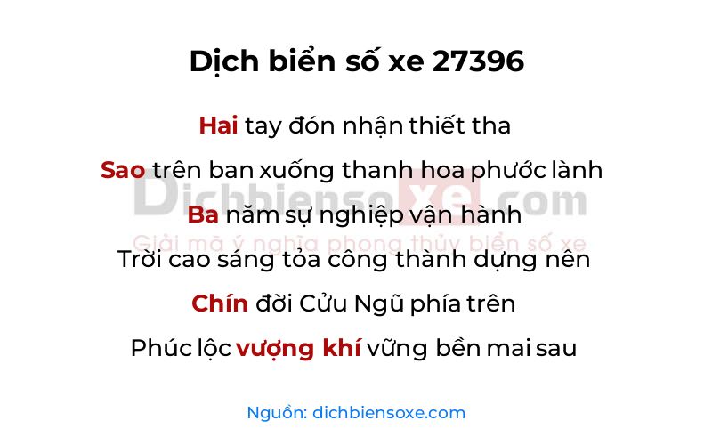 Dịch thơ biển số 27396