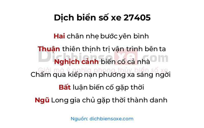 Dịch thơ biển số 27405