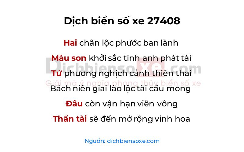Dịch thơ biển số 27408