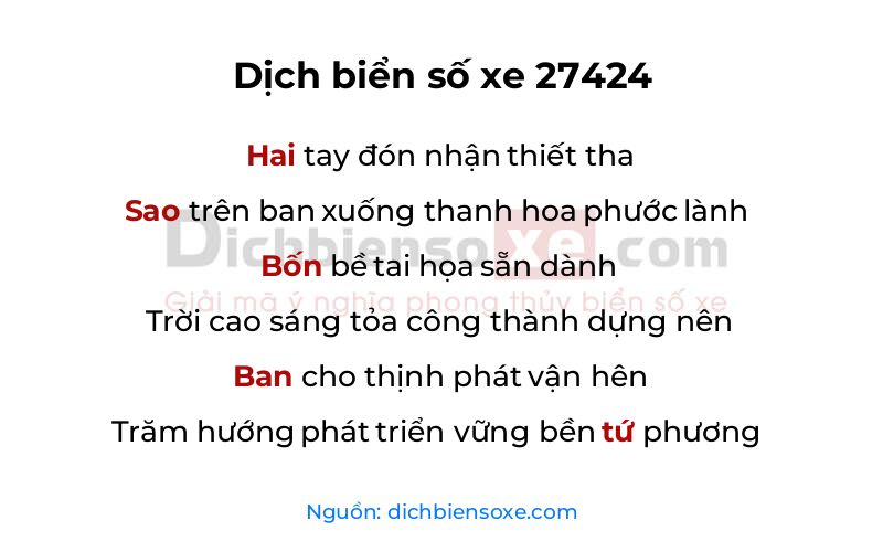 Dịch thơ biển số 27424