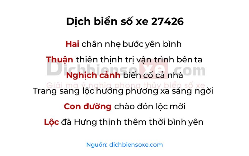 Dịch thơ biển số 27426