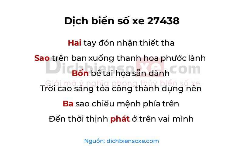 Dịch thơ biển số 27438