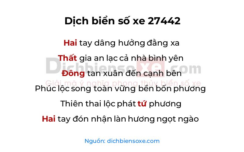 Dịch thơ biển số 27442