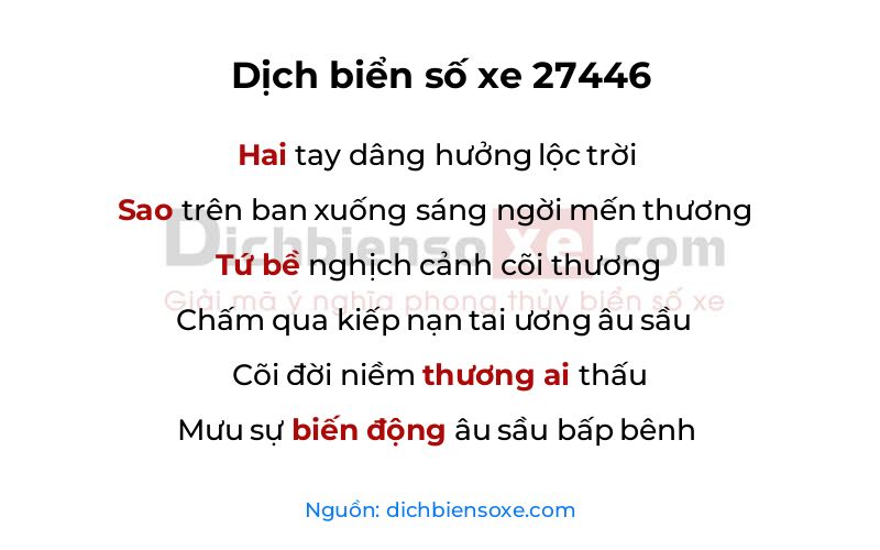 Dịch thơ biển số 27446